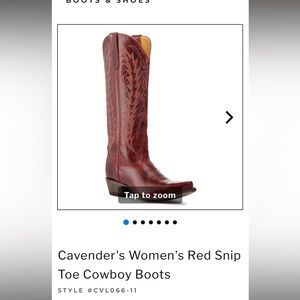 ISO Cavender’s Red Snip Toe Womens Cowboy Boots